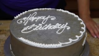 How to Use a Writing Tip With Buttercream  Cake Decorating [upl. by Jona693]