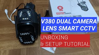 V380 PRO DUAL CAMERA LENS CCTV SMART FULL HD  UNBOXING  SETUP TUTORIAL ampTESTING  LAZADA SHOPEE [upl. by Riancho]