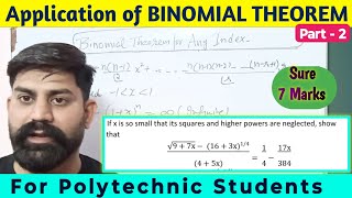 Application of BINOMIAL THEOREM for any Index  Polytechnic Diploma [upl. by Ateuqahs279]