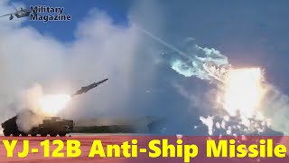 China fired a YJ12B supersonic antiship missile sank a ship at sea [upl. by Suolhcin]