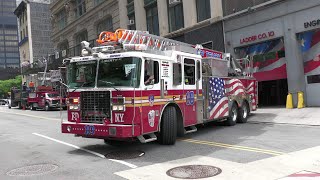 FDNY Ladder Company 10 quotTen Truckquot responding [upl. by Herzel74]