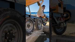 heavyduty engineering electric tricycle fourwheel drive dualpower cross axle [upl. by Refinnej]