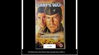 Vhs Movie Harts War Drama Video Cassette Bruce Willis Vintage [upl. by Alyal]