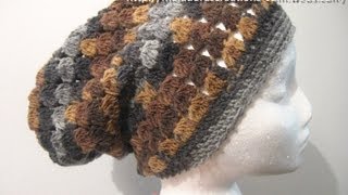 Cluster Stitch Slouch Hat  Crochet Tutorial [upl. by Elfstan]