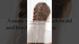 Multi Strand French Braid Bun for Girls A Stylish and Elegant Hairdo [upl. by Ynaffad]