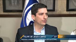 Las Noticias  Se registra Felipe Cantú para buscar la gubernatura en NL [upl. by Eikcor]