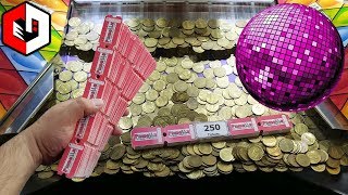 Saturday Night Fever Winning BIG at Disco Fever Coin Pusher [upl. by Doss]