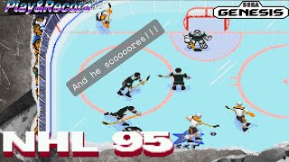 NHL 95 Sega Genesis Gameplay Non Commentary [upl. by Giverin890]