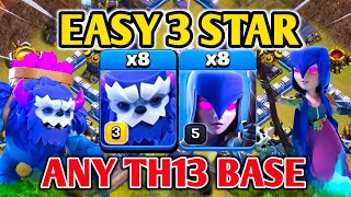 Easy 3 Star  Th13 Yeti Witch Attack Strategy  Best Ground Attack Th13 War Strategy  Cwl Attack [upl. by La]