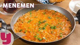 Menemen Tarifi  Kahvaltı Tarifleri  Yemekcom [upl. by Aislehc]