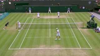 Bryan Brothers throw racket to win point [upl. by Elberfeld]