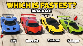 GTA 5 ONLINE  FMJ VS DEVESTE VS KRIEGER VS EMERUS WHICH IS FASTEST [upl. by Gainer]