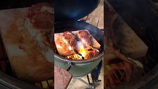 Tomahawk Steak on the Big Green Egg Grill [upl. by Ramberg]