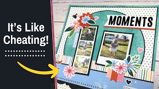 Fast amp Easy Scrapbooking  12x12 Scrapbook Layout Idea [upl. by Rutger]