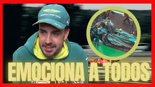 🔴EMOCIONANTE REACCIÓN de Fernando Alonso tras la carrera quotHabía que acabar por la gente dequot [upl. by Grew]