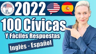 2022 LAS 100 PREGUNTAS Y RESPUESTAS Cívicas versión 2008 En ingles y español LA CIUDADANIA USA [upl. by Edobalo]