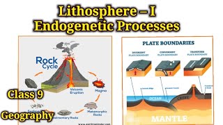 Lithosphere – I Endogenetic Processes  geography  class 9  Volcano  convergent  Divergent [upl. by Nylear]