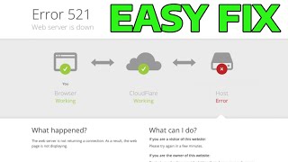 How To Fix Web Server is Down Error 521 in Google Chrome and Mozilla Firefox [upl. by Abocaj331]