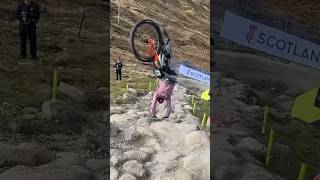 Downhill or Slopestyle at Fort William 🤣 he’s totally fine mtb mountainbike bike dh [upl. by Annahsor957]