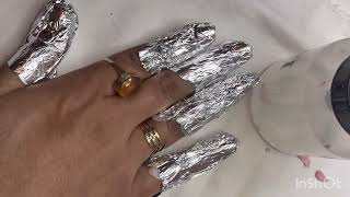 How to remove nail extensions at home  nail extensions removal nails nailart [upl. by Euqinay]