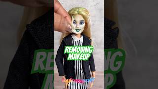 Peeling Off Removable Doll Makeup  Beetlejuice Custom Barbie [upl. by Guinna683]