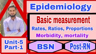 Basic Measurement EpedmiologyUnit5part1Rates Ratios Proportions Morbidity BSNPostRN [upl. by Youngran]