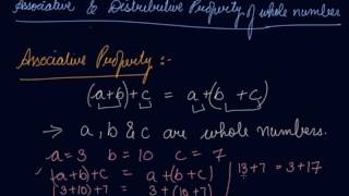 Associative amp Distributive Property of Whole Numbers  Class 6 Mathematics Whole Numbers [upl. by Wyly]