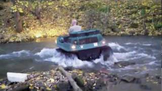 Max IV 6x6 Amphibious ATV 6 Wheeler on Tracks w Kawasaki EFI 29HP Crossing a Creek [upl. by Enriqueta]