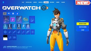 Fortnite x Overwatch 2 TRACER Skin Showcase 👀 Imported Mod [upl. by Jarlen]