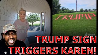 BASED Trump Supporter SETS Liberal Woman Straight As She RAGES Over Trump Sign In His Yard [upl. by Labotsirc985]