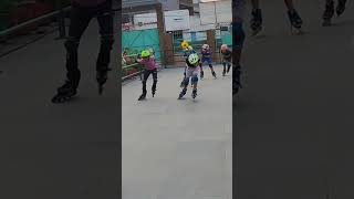 inline speed skating race kids [upl. by Nottnerb]