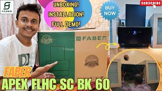 Faber APEX FLHC SC BK 60cm Filterless Angular Kitchen Chimney Unboxing amp Install  Demo [upl. by Adolf]