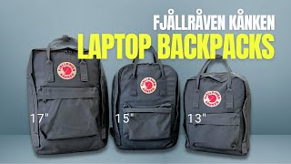 ALL THREE Fjällräven Kanken Laptop Backpacks  Size Comparison [upl. by Attennaj]