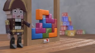 TETRIS WOODEN WITH NUTCRACKER  3D SIMULATION [upl. by Amby]