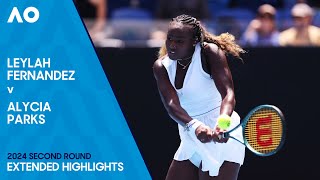 Leylah Fernandez v Alycia Parks Extended Highlights  Australian Open 2024 Second Round [upl. by Almena]