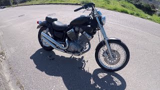 Yamaha Virago 535  Walkaround Sound and Test Ride [upl. by Colwen825]