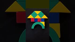 Making A Colourful Hut With Magnetic Board Puzzle Game satisfying oddlysatisfying puzzle [upl. by Sancha]