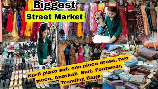 Biggest Market for Kurti plazo One piece dress two piece skirt l Law Garden Market Ahmedabad l [upl. by Liliane526]