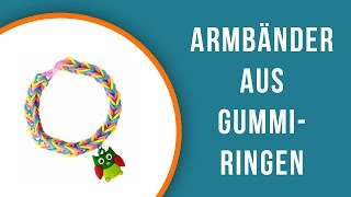 Armbänder aus Gummiringen  Selber basteln mit trendmarkt24 [upl. by Aitel]