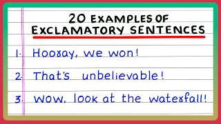 EXCLAMATORY SENTENCES IN ENGLISH GRAMMAR  5  10  20 EXAMPLES OF EXCLAMATORY SENTENCES [upl. by Marlow]