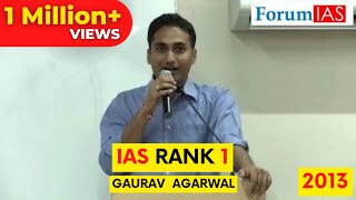 IAS Rank 1 Gaurav Agarwal Talk on Life in IAS  Must Watch at ForumIAS Community Meet [upl. by Ku788]