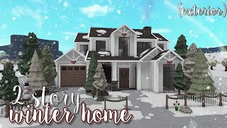 2 story christmas winter home exterior ୨୧  bloxburg speedbuild  luminto [upl. by Itsa635]