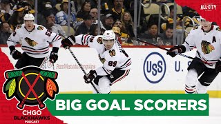 Andreas Athanasiou scores twice in Blackhawks scrimmage  CHGO Blackhawks Podcast [upl. by Eidna735]