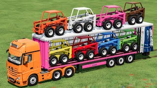 TRANSPORT OF COLORS  CRAZY LOADING with MASSEY FERGUSON MINI LOADERS  Farming Simulator 22 [upl. by Annaeg170]