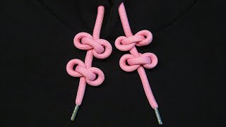 How to tie hoodie strings cool Easy instructions for tying decorative hoodie knots [upl. by Godderd]