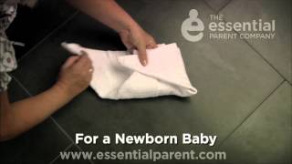 Folding a Terry Nappy for a Newborn Small amp Bigger Baby [upl. by Bedwell]