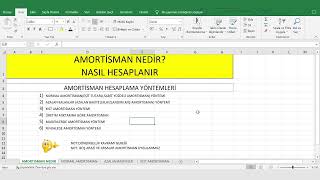 AMORTİSMAN NEDİR NASIL HESAPLANIR [upl. by Hselin]