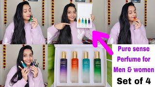 Pure sense perfume  pure sense gift pack review  pure sense perfume set of 4  perfume puresense [upl. by Ordnael]