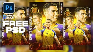 Simple Design  Football Poster Design  Cristiano Ronaldo  Photoshop Tutorial [upl. by Berton]