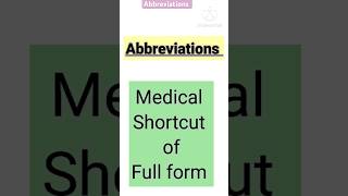 Medical abbreviations for nursing  shorts ytshorts viralshorts Bssnursingshail [upl. by Ardnosal476]